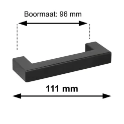 Geen Handgreep Eddy zwart RVS 96 mm