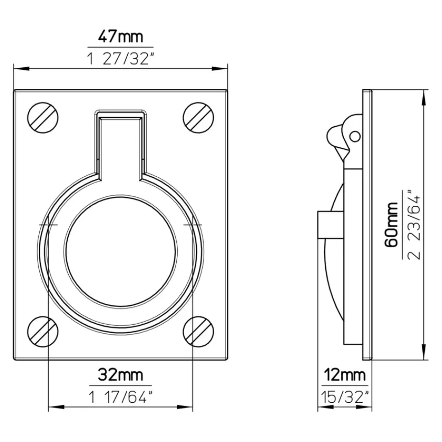 Siro Handgreep Elisa RVS look 60mm