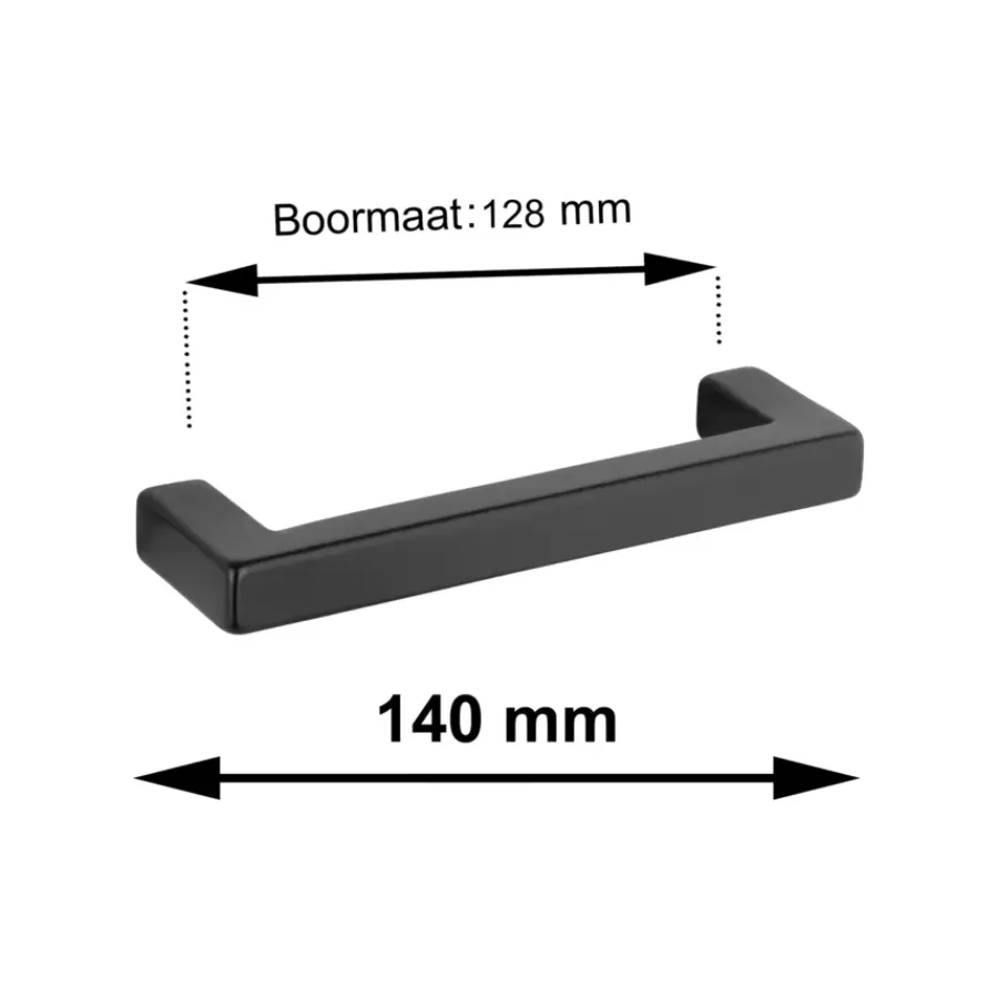 Geen Handgreep Emmy zwart ijzer 140 mm