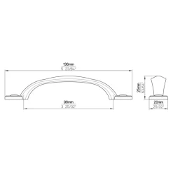 Siro Handgreep Fleur zwart 96mm
