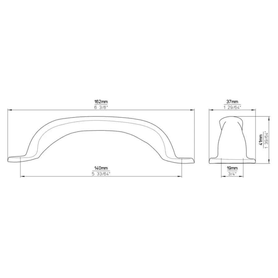 Siro Handgreep Jade nikkel glans 140mm