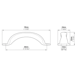 Siro Handgreep Jade zwart 99mm