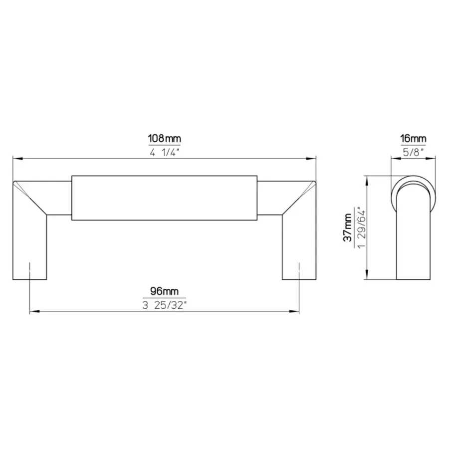 Siro Handgreep Jara RVS look 96mm