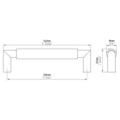 Siro Handgreep Jara zwart 128mm