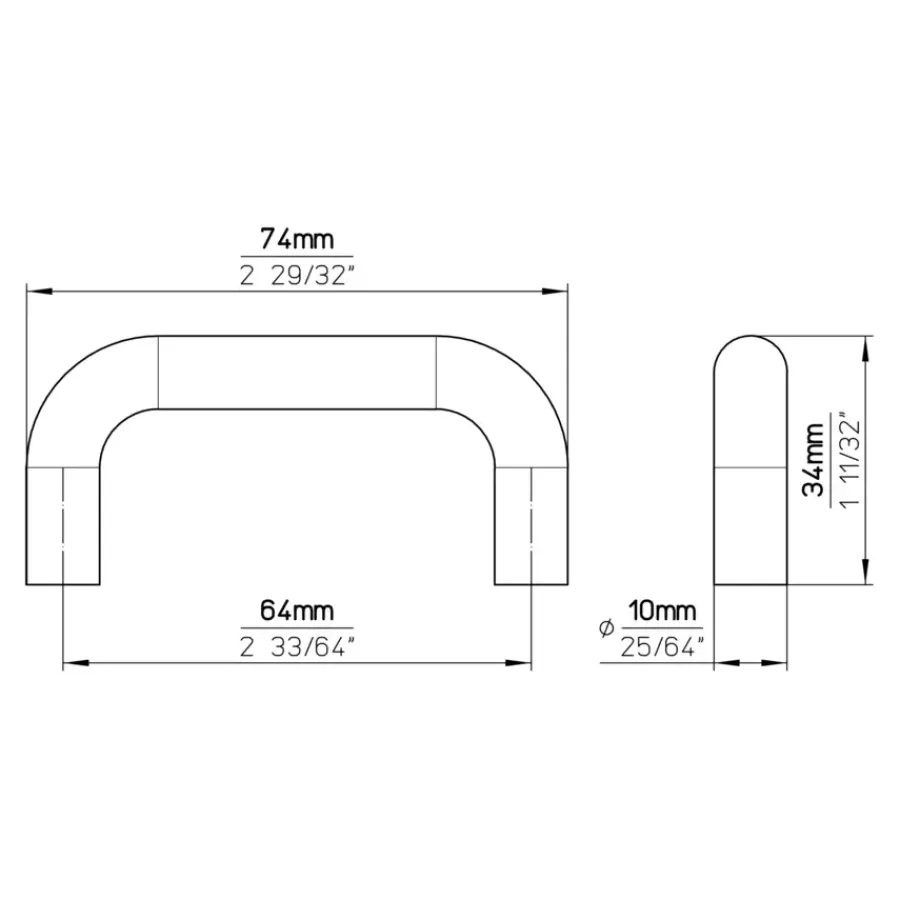 Siro Handgreep Julie wit 64mm