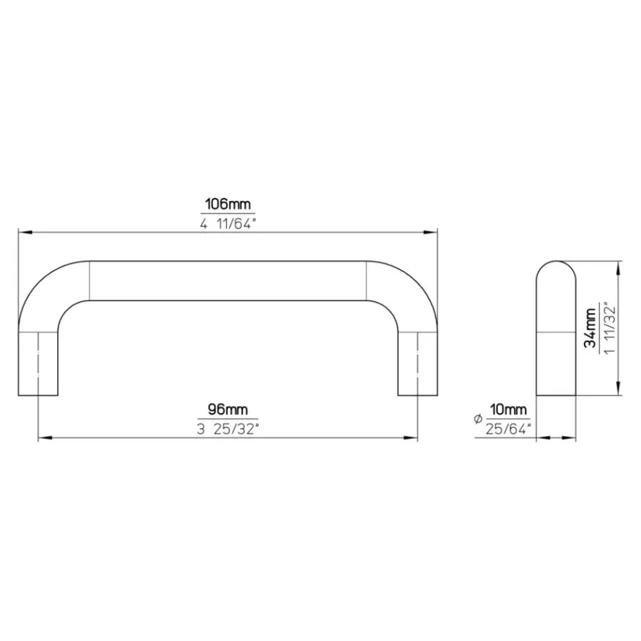 Siro Handgreep Julie wit 96mm