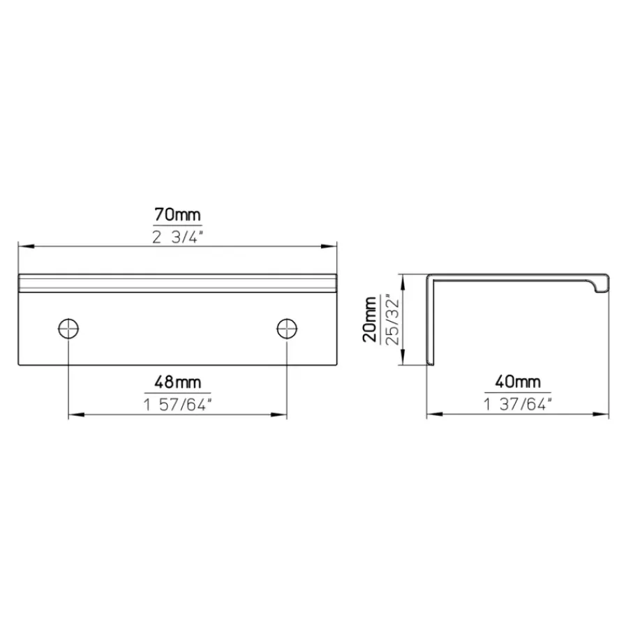 Siro Handgreep Lara mat zwart 48 mm