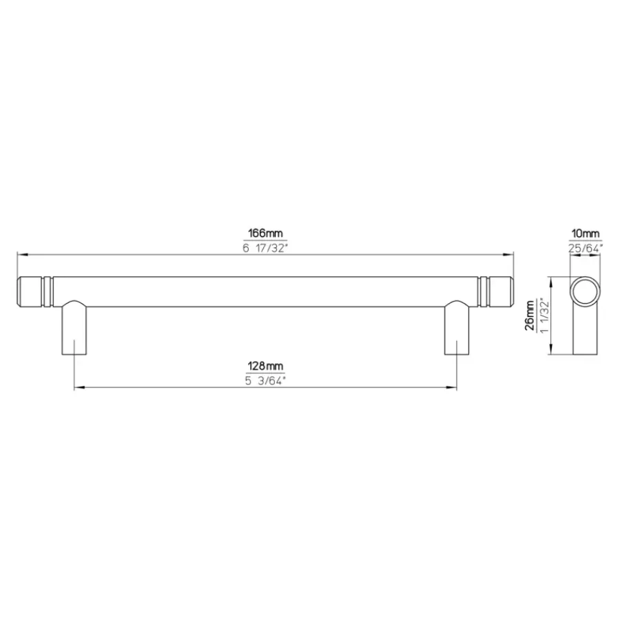 Siro Handgreep Leonie RVS 166mm