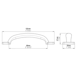 Siro Handgreep Marije tin look 96mm