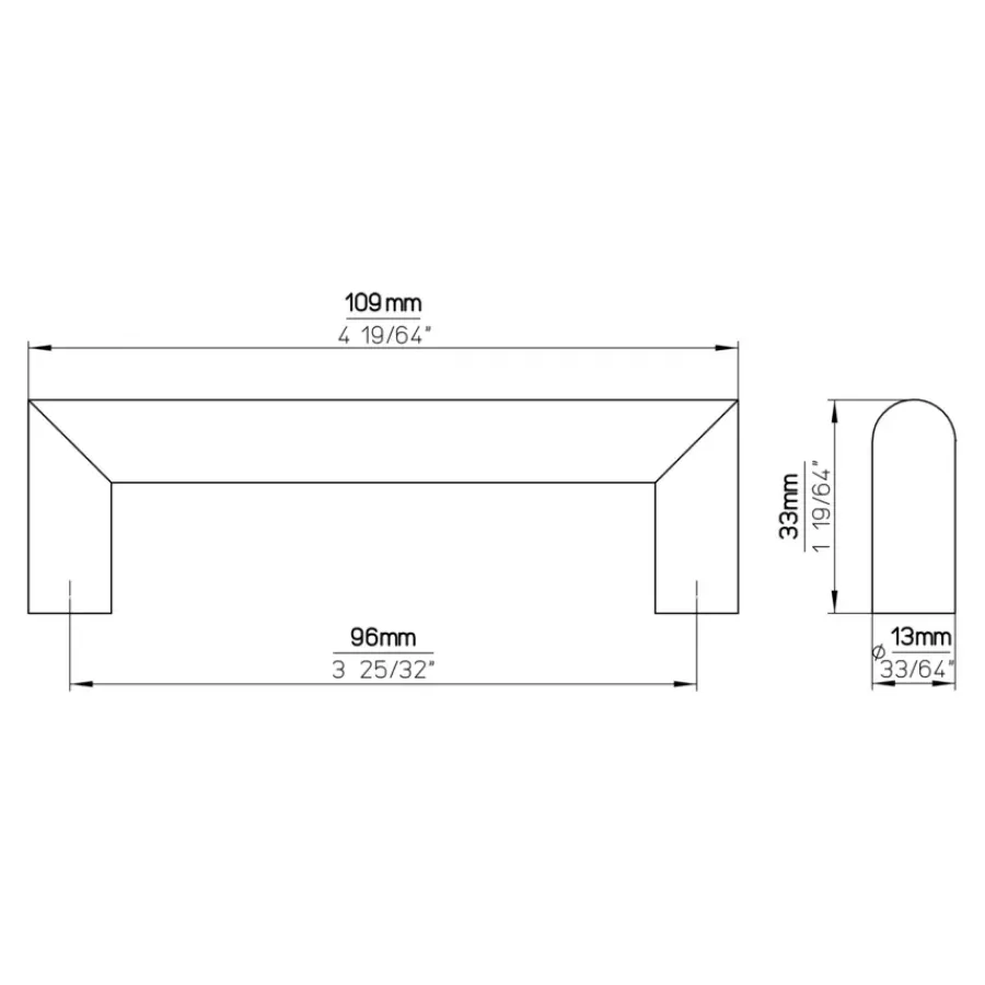 Siro Handgreep Noa RVS 96mm
