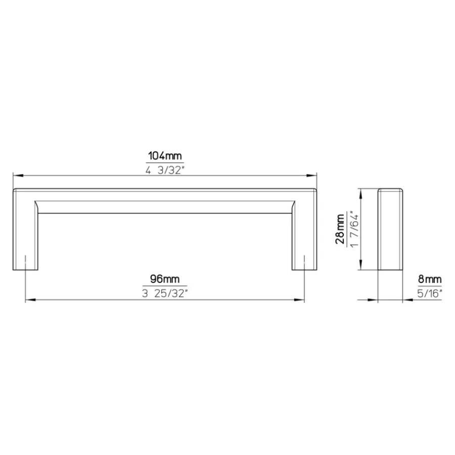 Siro handgreep Omer wit 96mm