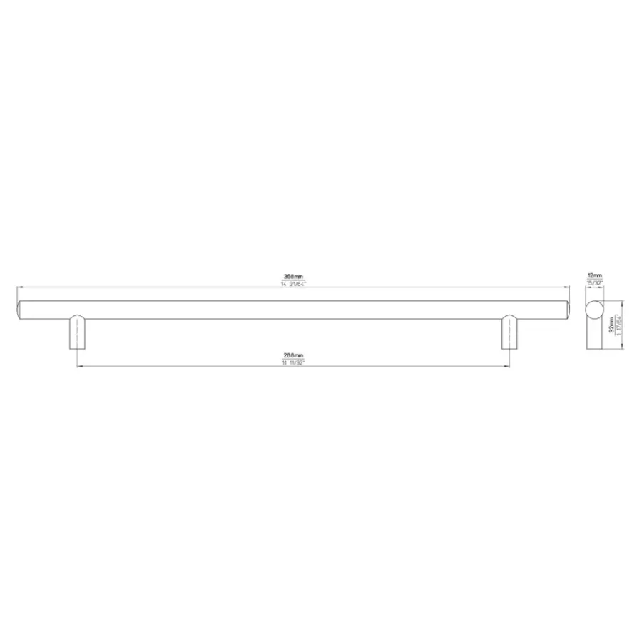 Siro Handgreep Romy RVS look 288mm