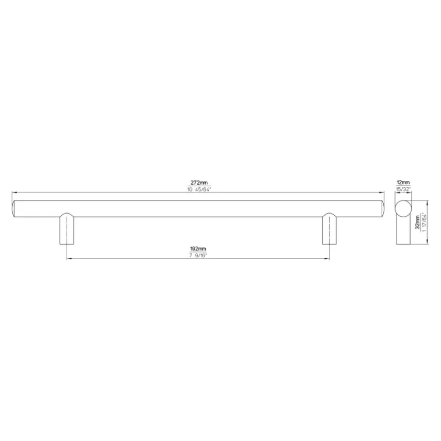 Siro Handgreep Romy RVS look 192mm