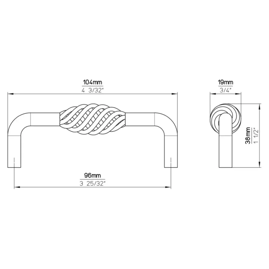 Siro Handgreep Suzan zwart 96mm
