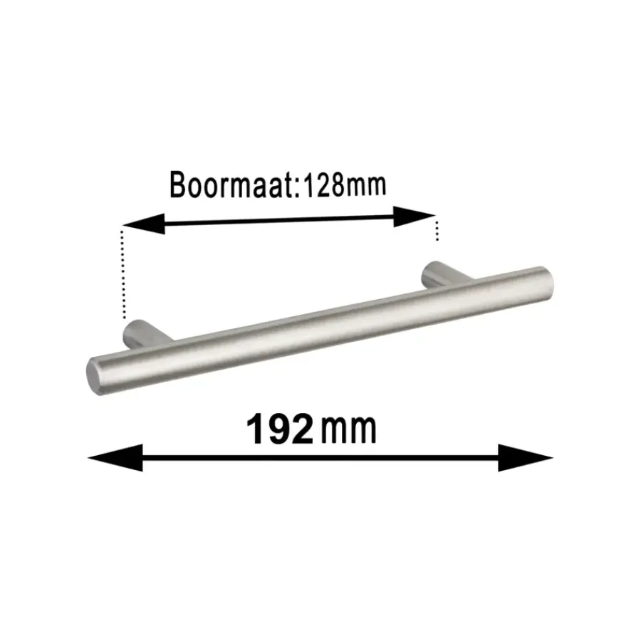 Geen Handgreep Theo RVS 128mm