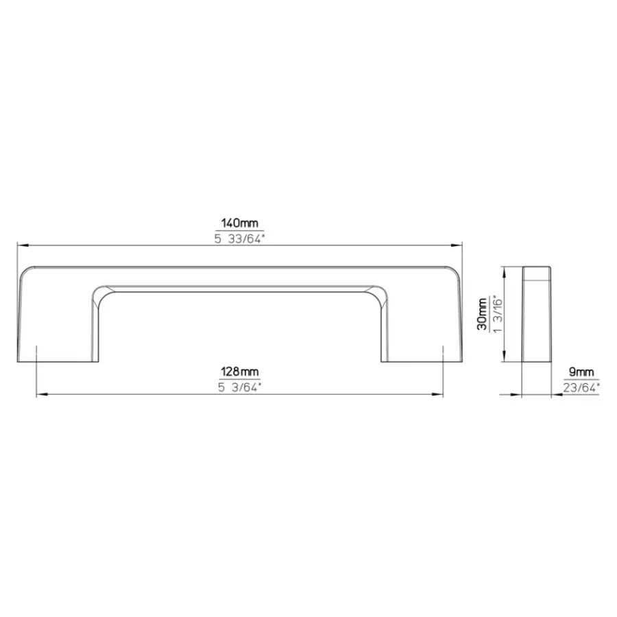 Siro Handgreep Wendy messing gezwart 128mm