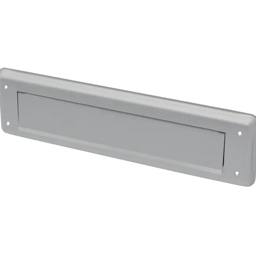 Handson brievenbusklep met borstel aluminium