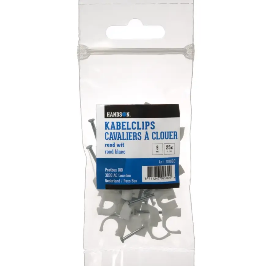 HANDSON kabelclip rond wit 9mm (25 stuks)
