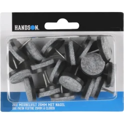 Handson meubelglijder viltglijder met nagel bruin Ø25 mm 20 stuks