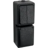 Handson opbouw combinatie stopcontact/serie schakelaar spatwaterdicht zwart