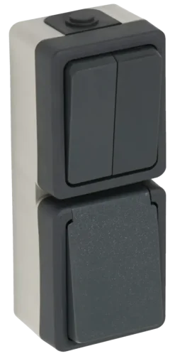 Handson opbouw combinatie stopcontact/serie schakelaar spatwaterdicht