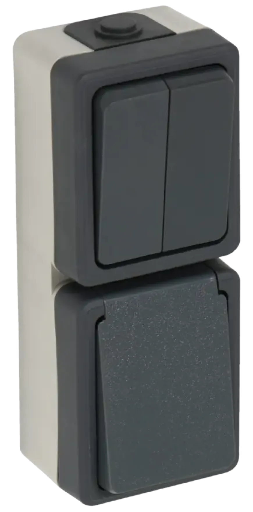 Handson opbouw combinatie stopcontact/serie schakelaar spatwaterdicht