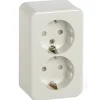 Handson Opbouw dubbel wandcontactdoos RA wit
