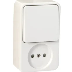 Handson Opbouw wandcontactdoos met schakelaar wit