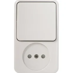 Handson Opbouw wandcontactdoos met schakelaar wit