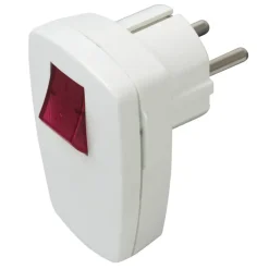 Handson stekker met schakelaar met verlichting wit