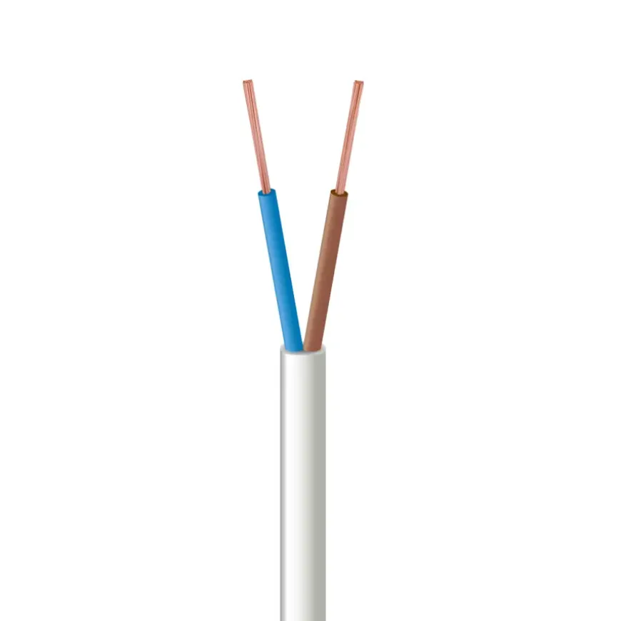 HANDSON Stroomkabel plat 2x0,75 mm² 20 Meter Wit