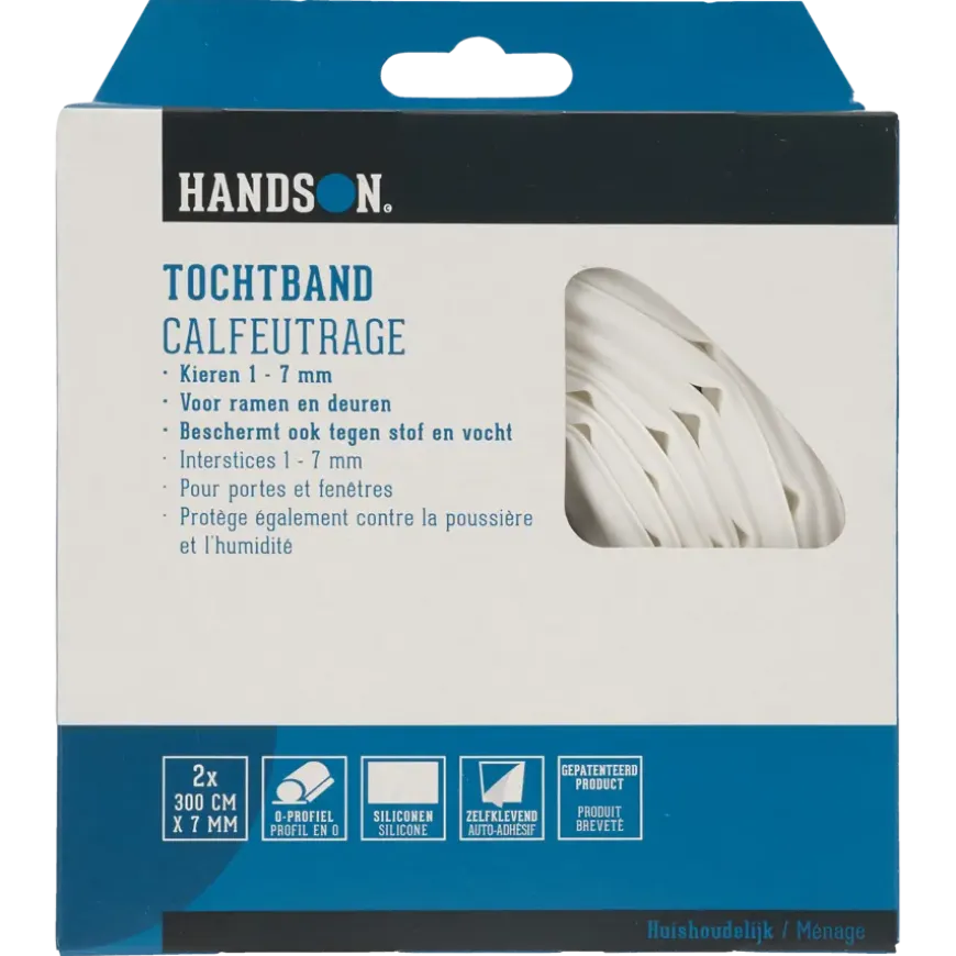 Handson tochtband O-profiel siliconen wit 3 meter 2 stuks