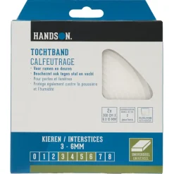 Handson tochtband PU-schuim 6x15 mm 3 meter wit 2 stuks