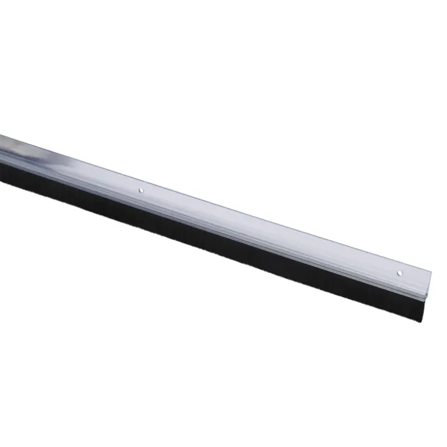 Handson tochtstrip transparant kunststof 93 cm met zwarte borstel