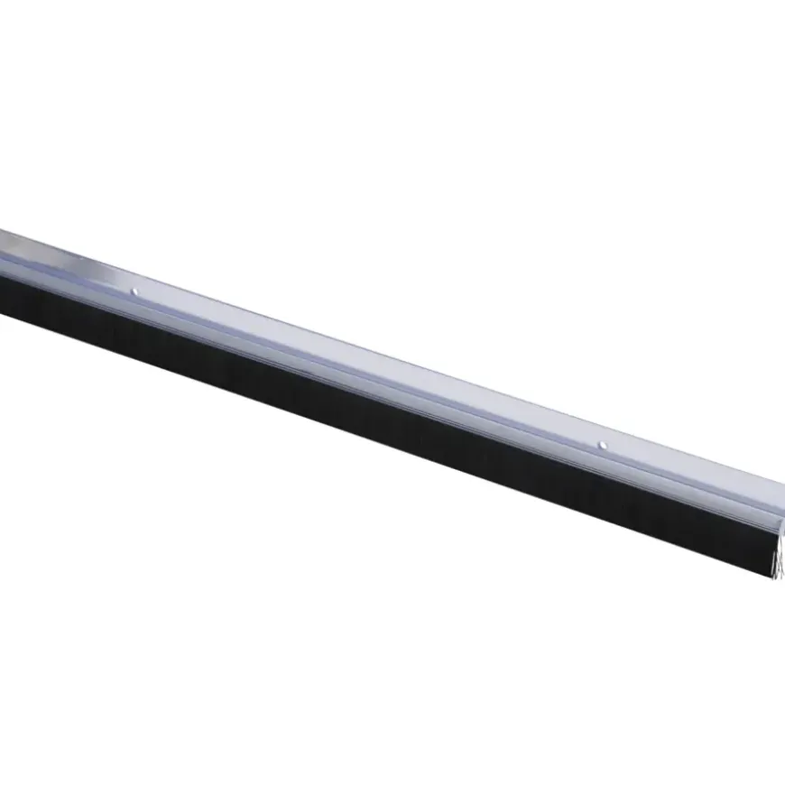 Handson tochtstrip transparant kunststof 93 cm met zwarte borstel