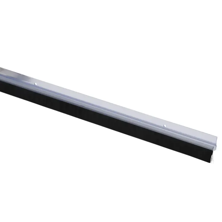 Handson tochtstrip transparant kunststof 93 cm met zwarte borstel