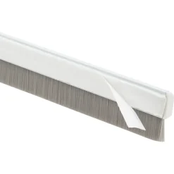 Handson tochtstrip wit aluminium 93 cm met grijze borstel