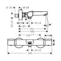 Hansgrohe Badkraan Versostat² Thermostatisch
