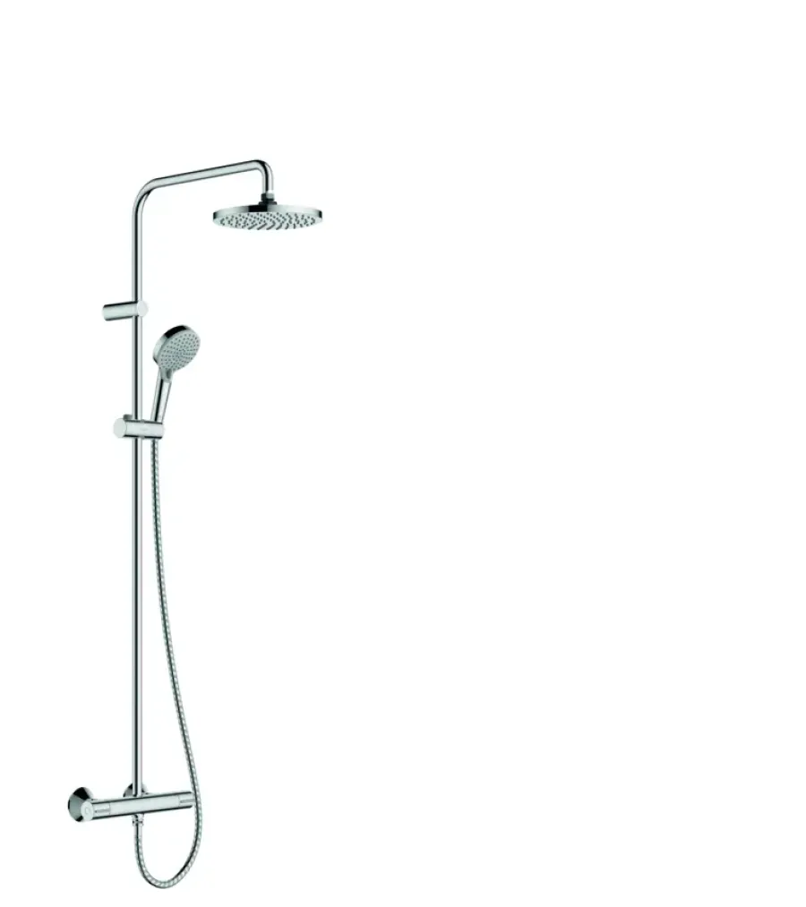 Hansgrohe regendoucheset Vernis Blend 200 met handdouche en thermostaatkraan 2 standen chroom - hartafstand kraan 15 cm