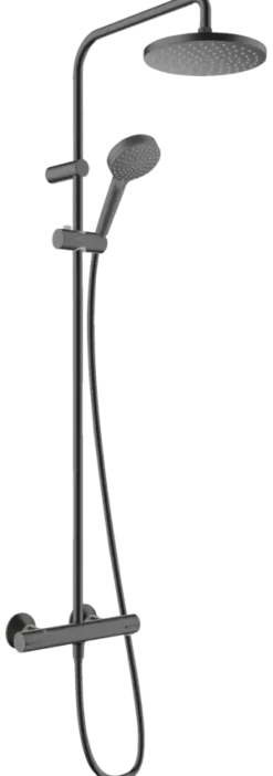 Hansgrohe regendoucheset Vernis Blend 200 met handdouche en thermostaatkraan 2 standen zwart - hartafstand kraan 15 cm