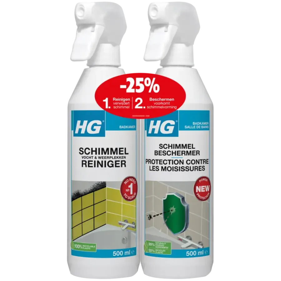 HG schimmelreiniger & schimmelbeschermer 2x 500 ml
