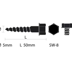 KARWEI Houtdraadbout gegalvaniseerd M5x50 mm 3 stuks