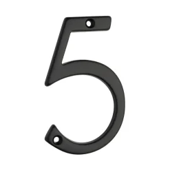 Huiscijfer 5 aluminium zwart