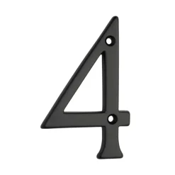 Huiscijfer 4 aluminium zwart