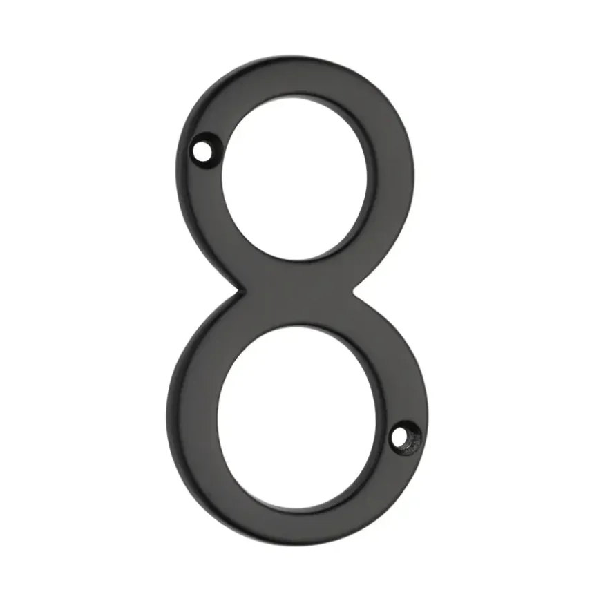 Huiscijfer 8 aluminium zwart