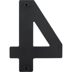 Huiscijfer 4 Zwart RVS 15 x 10 cm