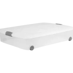 Iris Bedrollerbox click 50 liter transparant met grijze clips inclusief deksel