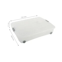 Iris Bedrollerbox click 50 liter transparant met grijze clips inclusief deksel