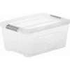 Iris opbergbox Click New Top box 15 liter transparant met grijze clips en deksel