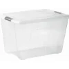 Iris opbergbox Click Topbox 60 liter transparant met grijze clips inclusief deksel